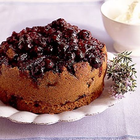 Blueberry upside-down cake