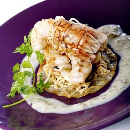 Corolla of Celeriac and Sautéed Langoustines