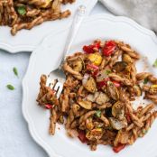 Sun-Dried Tomato Pesto Pasta with Roasted Vegetables
