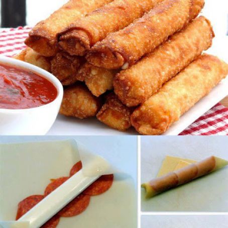 FRIED MOZZARELLA PEPPERONI EGG ROLLS