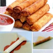 FRIED MOZZARELLA PEPPERONI EGG ROLLS