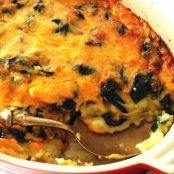 Cheesy Cheddar and Spinach Mashed Potato Casserole