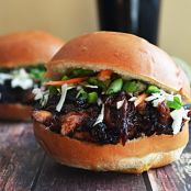 Sweet and Spicy Pulled Pork with Honey Jalapeno Lime Slaw