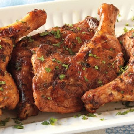 Moroccan-Spiced Chicken Legs Under Bricks Recipe by Jamie Purviance
