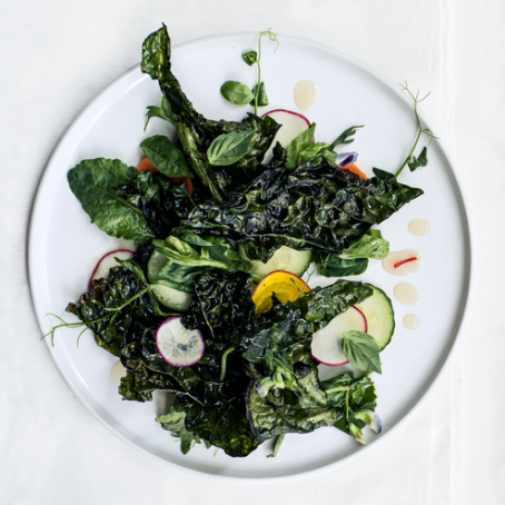 Crispy Kale Salad with Lime Dressing