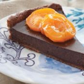 Chocolate Tart with Honey-Roasted Apricots
