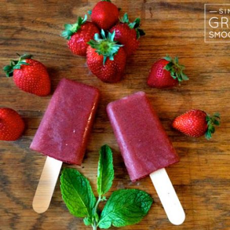 Strawberry Mint Popsicles
