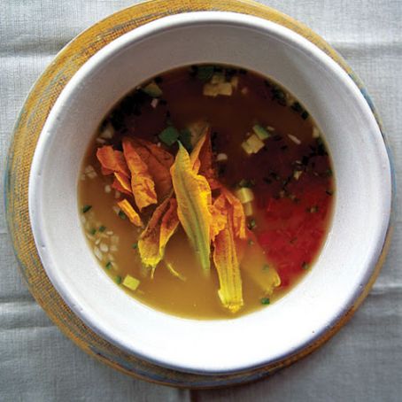 Caldo Xóchitl con Flor de Calabaza (Squash Blossom Soup)
