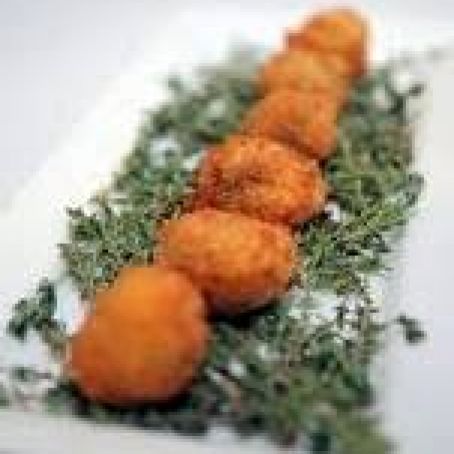 Fried Green Olives Stuffed with Blue Cheese