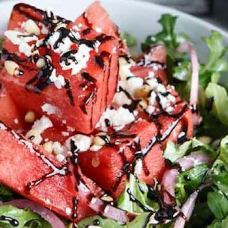 Watermelon & Balsamic Arugula Salad