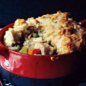 TURKEY POT PIE w/CHEDDAR BISCUIT CRUST