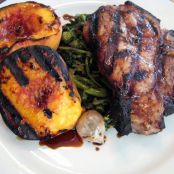 Grilled Pork Chops with Peaches and Balsamic Vinegar