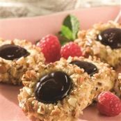 Fudge Raspberry Thumbprint Cookies