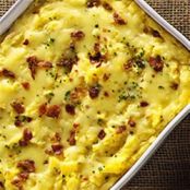 Garlic Mashed Potatoes with Roasted Garlic Cheddar and Bacon