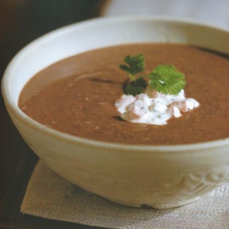 Black Bean Soup with Salsa Cream