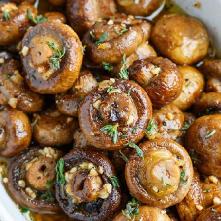 Roasted Mushrooms in a Browned Butter, Garlic & Thyme Sauce