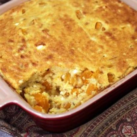 Spoonbread with Butternut Squash and Feta