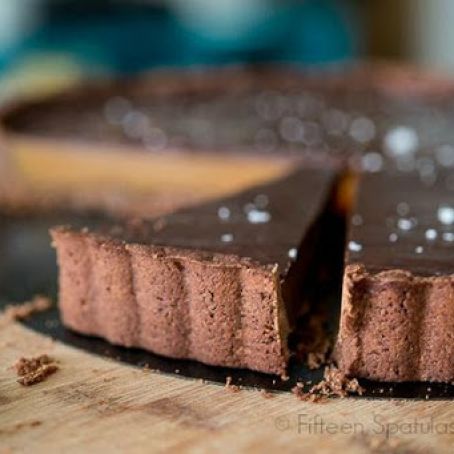 Salted Caramel Chocolate Ganache Tarts with Cookie Crust