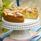 Peach Cake With Pecan Crumble Topping