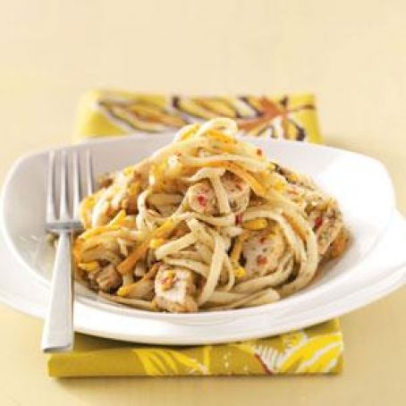 Linguine Pesto with Italian Chicken Strips