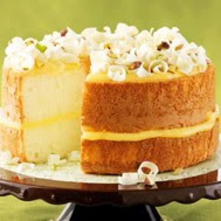 Lemon Pistachio Angel Cake