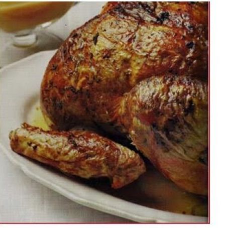 dry rubbed roast turkey with pan gravy