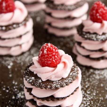 Chocolate and Fresh Raspberry Cream Napoleons