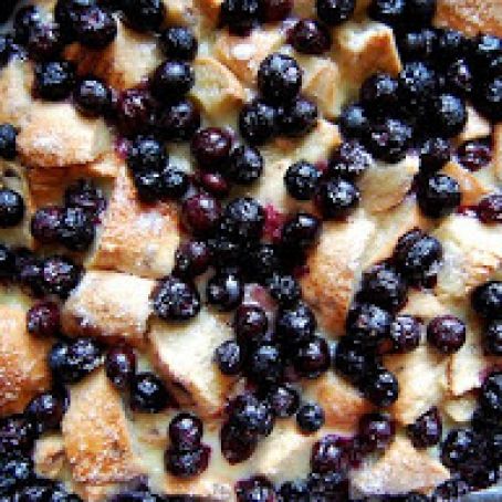 Blueberry Bagel Bread Pudding