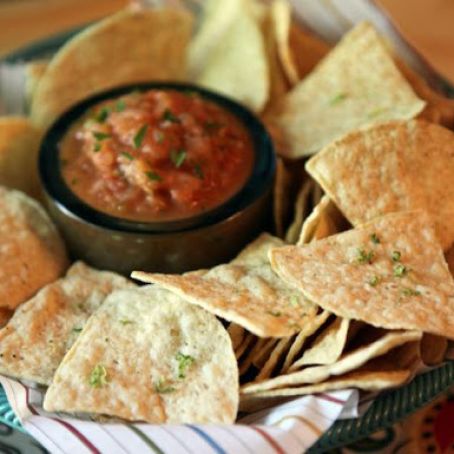 Lime Tortilla Chips and Roasted Salsa