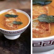 Superb squash soup with the best parmesan croutons