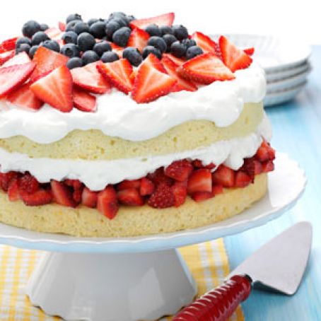 Layered Strawberry Cream Cake Recipe