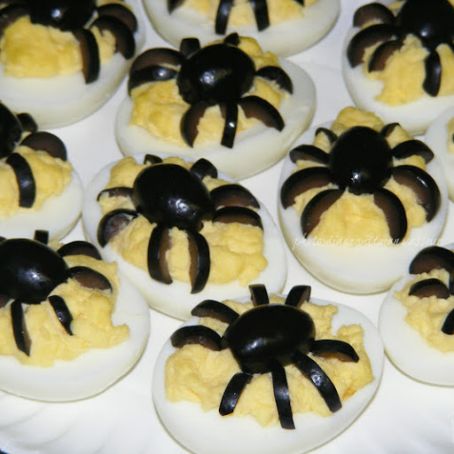 Halloween Spooky Spider Deviled Eggs