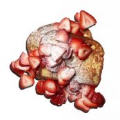 French toast with sugared strawberries