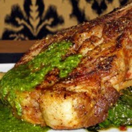 COUNTRY PORK RIBS w/JALAPENO PESTO