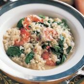 Shrimp Risotto with Baby Spinach and Basil