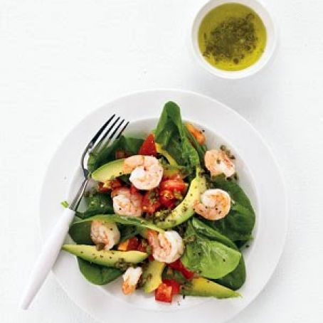 Spinach, Shrimp, and Avocado Salad