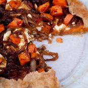 Sweet potato galette with balsamic-­caramelized onions and goat cheese