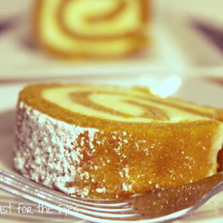 Classic Pumpkin Roll with Orange Cream Cheese Filling