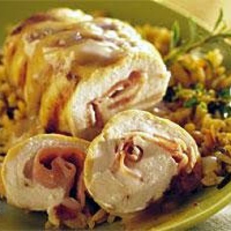 Grilled Ham- and Swiss-Stuffed Chicken Breasts
