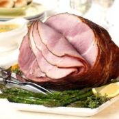 Roasted ham with sherry-apricot glaze