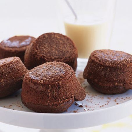 Warm Chocolate Cakes with Coffee Creme Anglaise