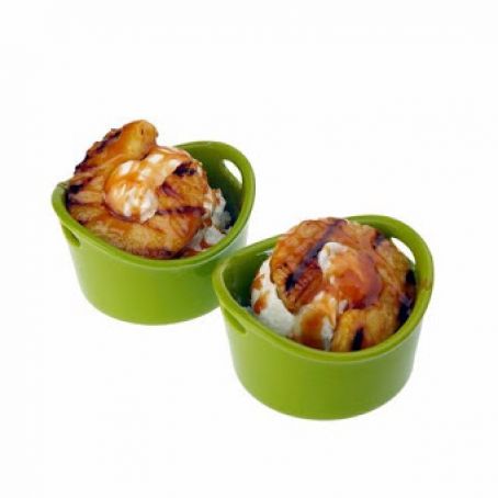 Grilled Pineapple with Butter-rum Glaze & Vanilla Ice Cream