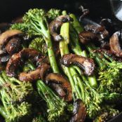 BROCCOLINI - Roasted Broccolini with Mushrooms in Balsamic Sauce