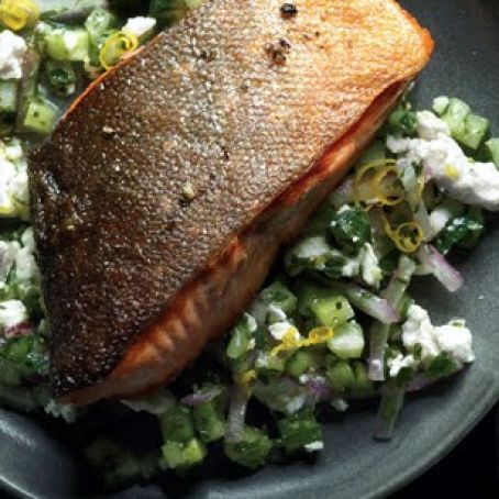 ARTIC CHAR w/CUCUMBER FETA RELISH