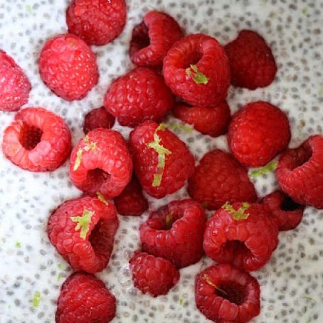 Coconut Lime Raspberry Chia Pudding