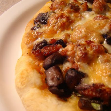 PIZZA CON CHAMPIÑONES
