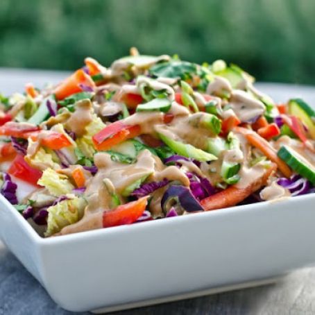 Thai Crunch Salad with Peanut Dressing