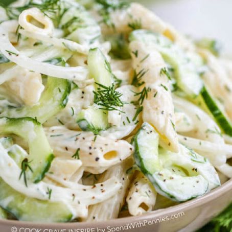 Creamy Cucumber Pasta Salad