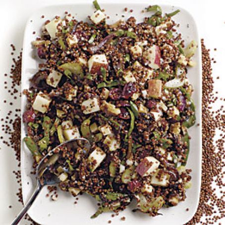 Quinoa Salad with Apples, Walnuts, Dried Cranberries, and Gouda