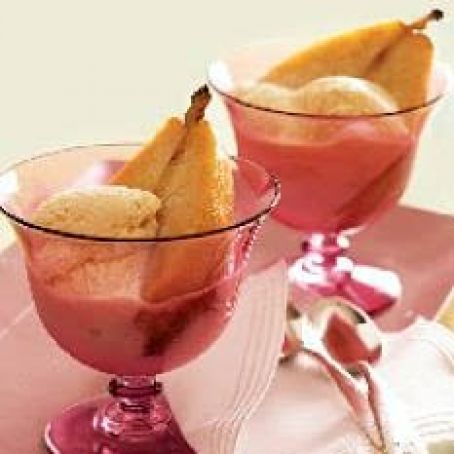 BAKED PEARS WITH ICE CREAM